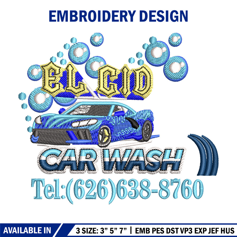 El cid car wash embroidery design, Logo embroidery, Embroidery file,Embroidery shirt, Emb design, Digital download.jpg
