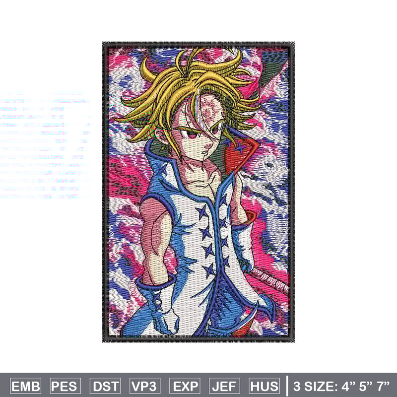 Meliodas poster embroidery design, Meliodas embroidery,Embroidery shirt, Embroidery file, Anime design, Digital download.jpg