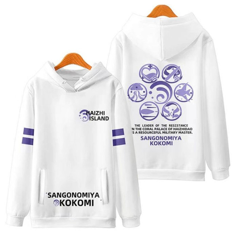 Kokomi Genshin Impact All Over Print 3D Hoodie Zip Hoodie, Kokomi Genshin Impact Hoodie 3D Zip Hoodie Fleece Hoodie