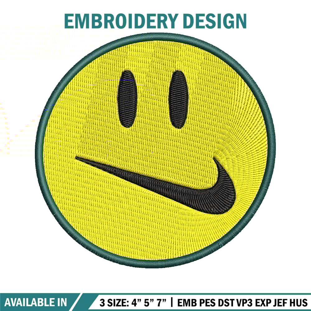 Emoji smile swoosh embroidery design, Emoji embroidery, logo design, embroidery file, logo shirt, Digital download.jpg