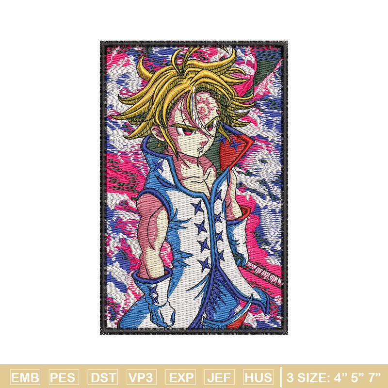 Meliodas poster embroidery design, Meliodas embroidery,Embroidery shirt, Embroidery file, Anime design, Digital download.jpg