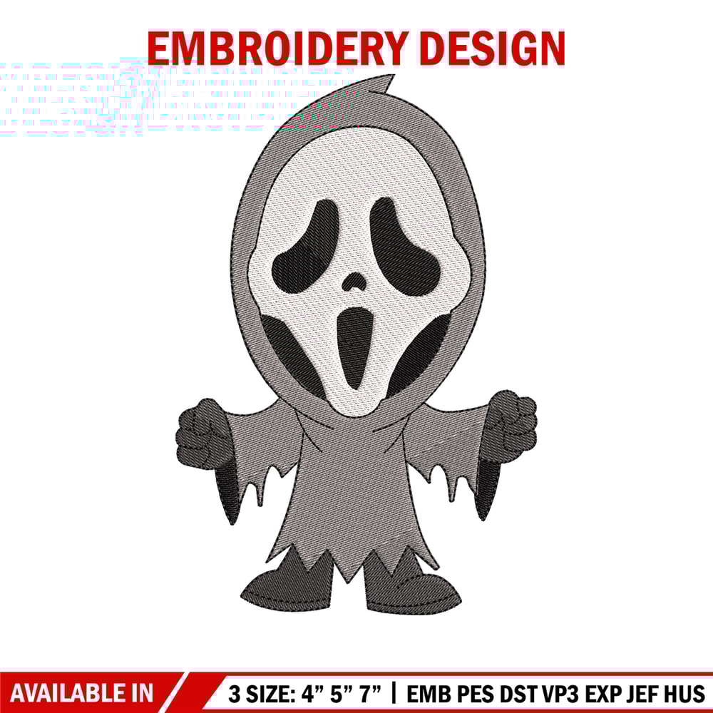 Ghost chibi embroidery design, Ghost embroidery, Emb design, Embroidery shirt, Embroidery file, Digital download.jpg