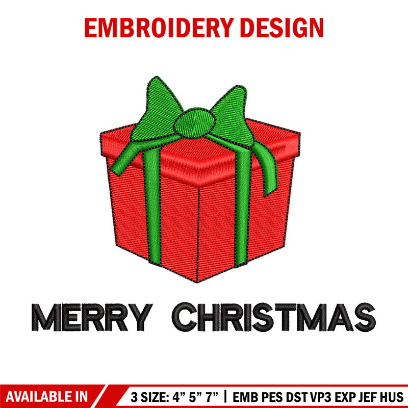 Gift chrismas embroidery design, Chrismas embroidery, Emb design, Embroidery shirt, Embroidery file, Digital download.jpg