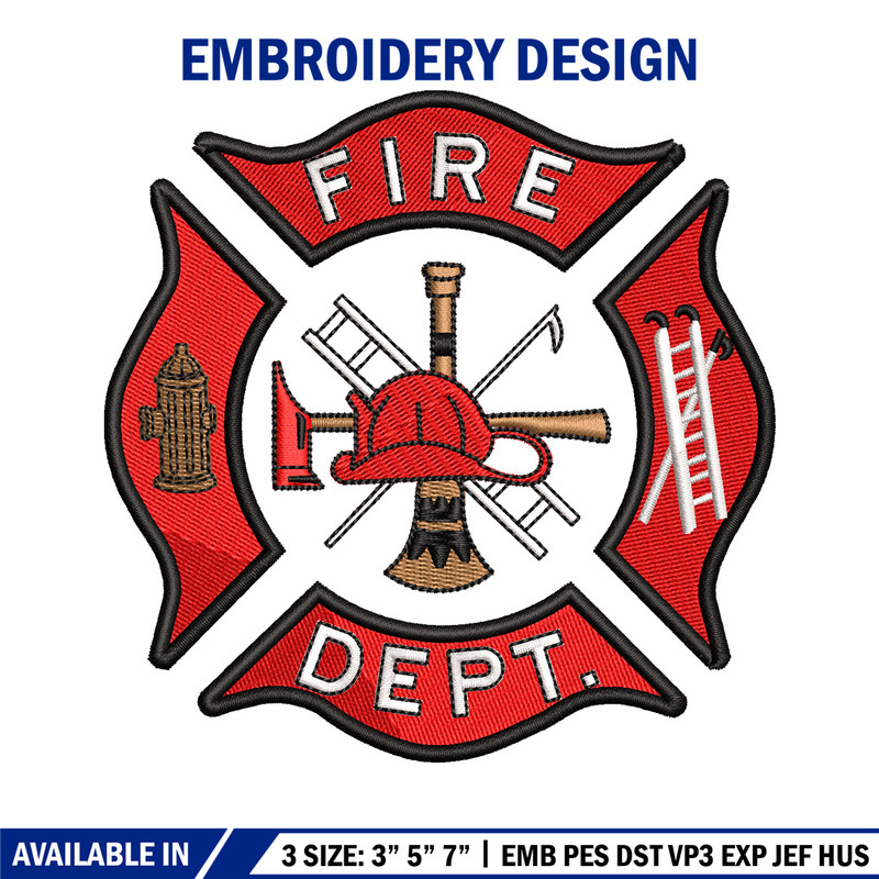 Fire dept embroidery design, Fire dept embroidery, Embroidery file, Embroidery shirt, Emb design, Digital download.jpg