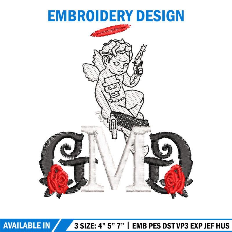 GMD Rose Logo embroidery design, GMD Rose embroidery, logo design, Embroidery file, logo shirt, Instant download..jpg