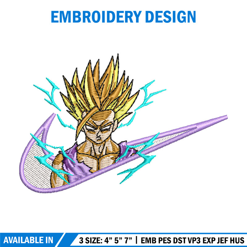 Gohan nike embroidery design, Dragonball embroidery, Nike design, Embroidery shirt, Embroidery file, Digital download.jpg