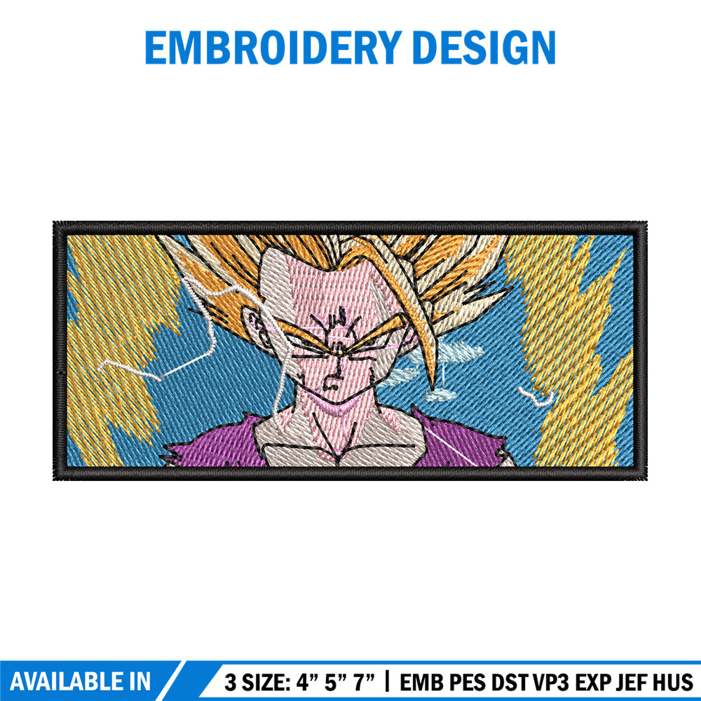 Gohan ssj embroidery design, Dragonball embroidery, Anime design, Embroidery shirt, Embroidery file,Digital download.jpg