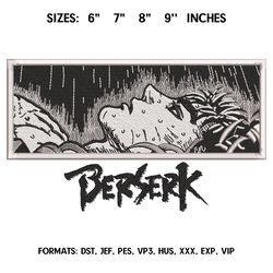 Guts Berserk Embroidery design file. Anime Berserk embroidery design. Machine embroidery file, Anime Pes Design Brother