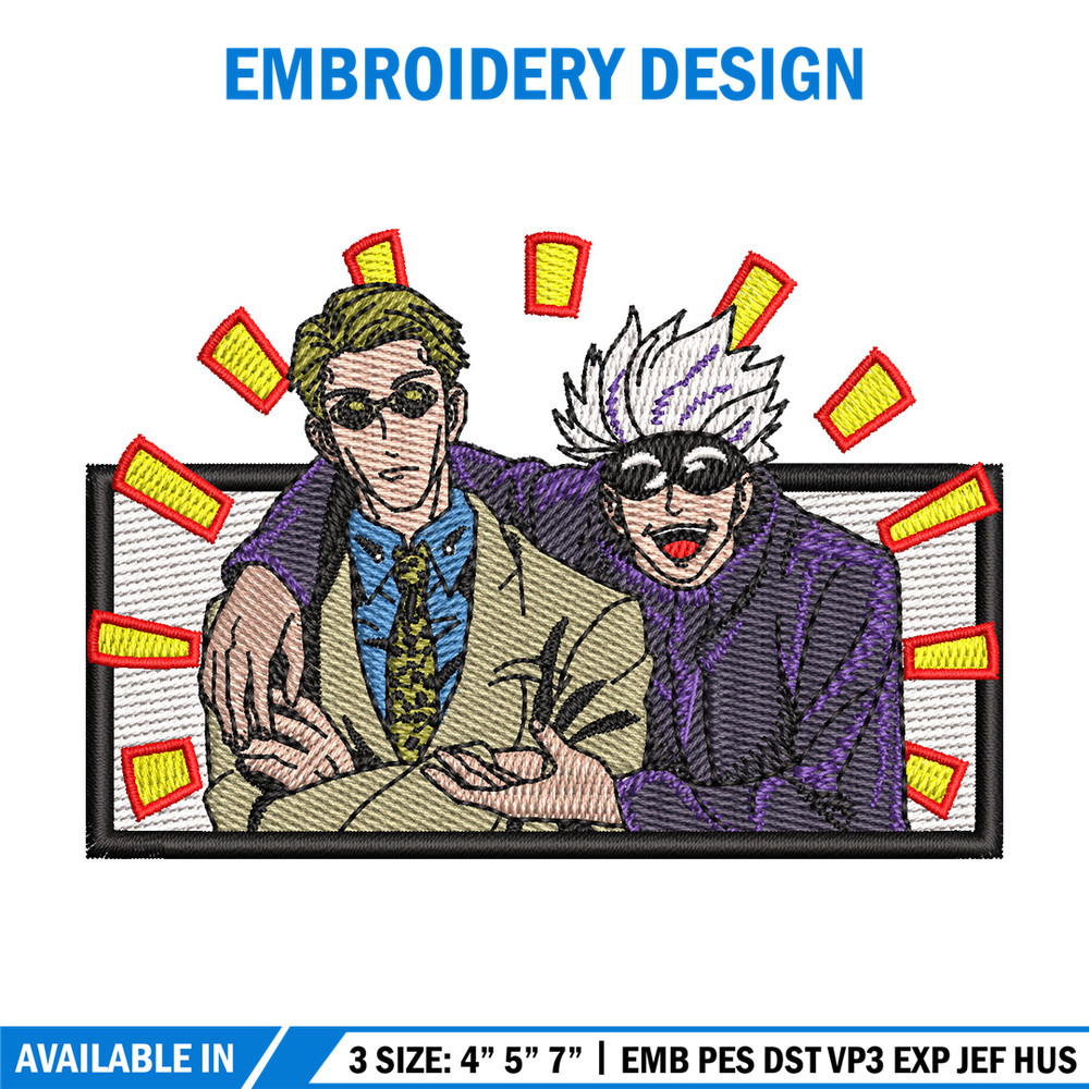 Gojo nanami embroidery design, Jujutsu embroidery, Anime design, Embroidery shirt, Embroidery file, Digital download.jpg