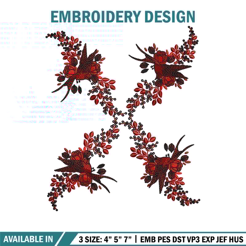 Flower windows embroidery design, logo embroidery, Flower design, Embroidery shirt, logo shirt, Instant download.jpg