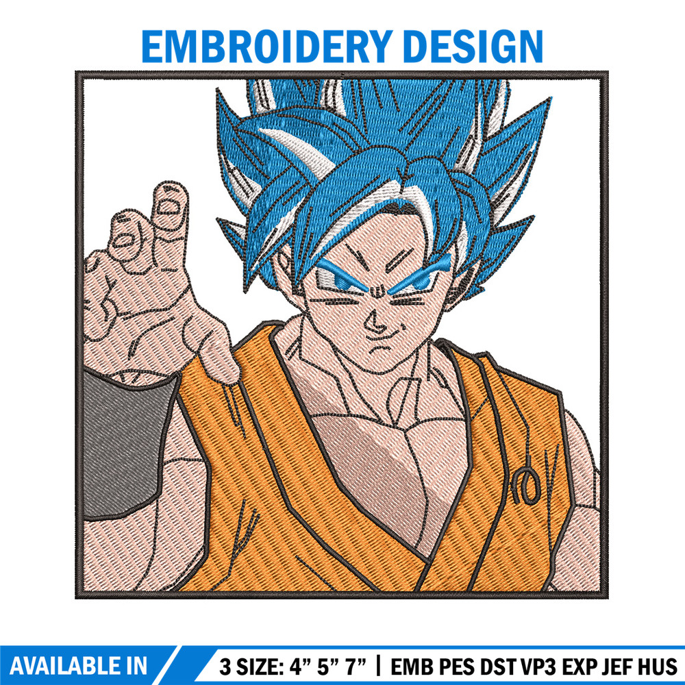 Goku blue embroidery design, Dragonball embroidery, Anime design, Embroidery shirt, Embroidery file,Digital download.jpg