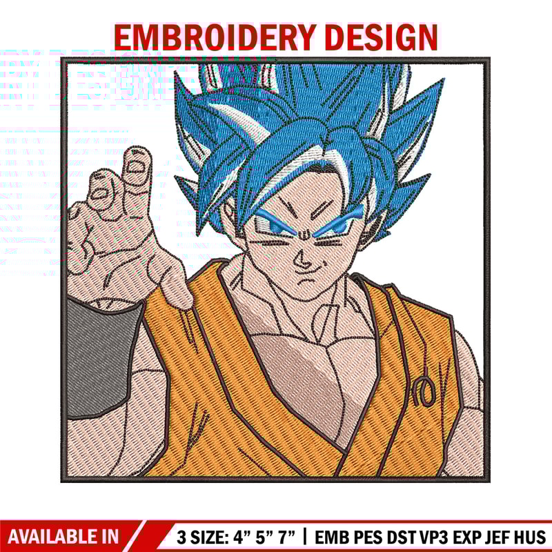 Goku blue embroidery design, Dragonball embroidery, Anime design, Embroidery shirt, Embroidery file,Digital download.jpg