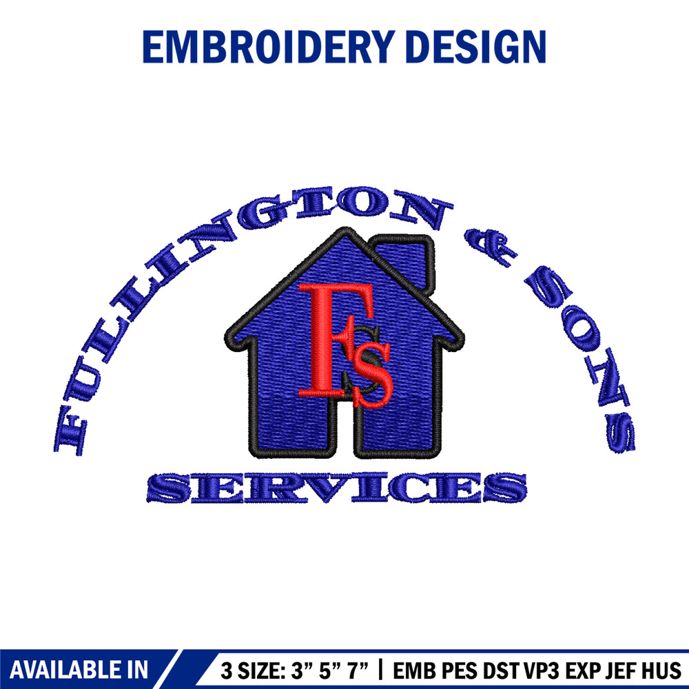 Fullington & sons services embroidery design, logo embroidery, Embroidery file, logo design, Instant download.jpg