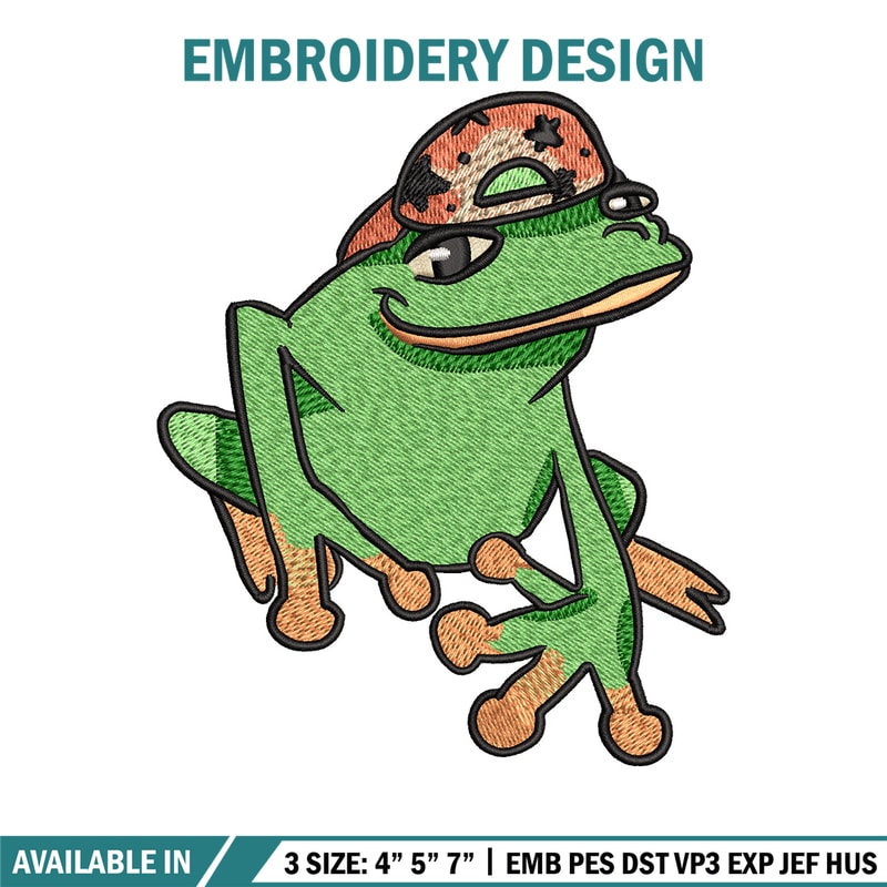 Frog boy embroidery design, Frog embroidery, Embroidery file, Embroidery shirt, Emb design, Digital download.jpg