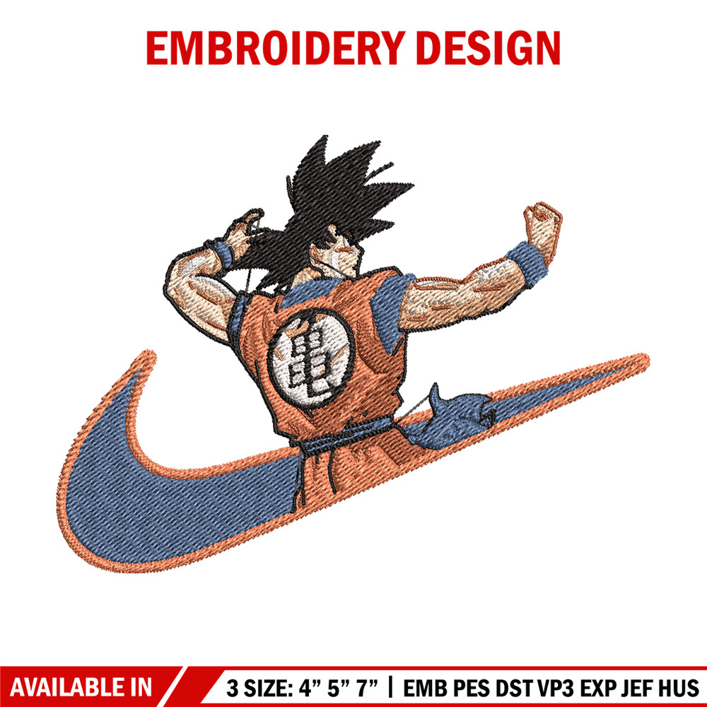 Goku Nike embroidery design, Dragon ball embroidery, Nike design, anime design, anime shirt, Digital download.jpg