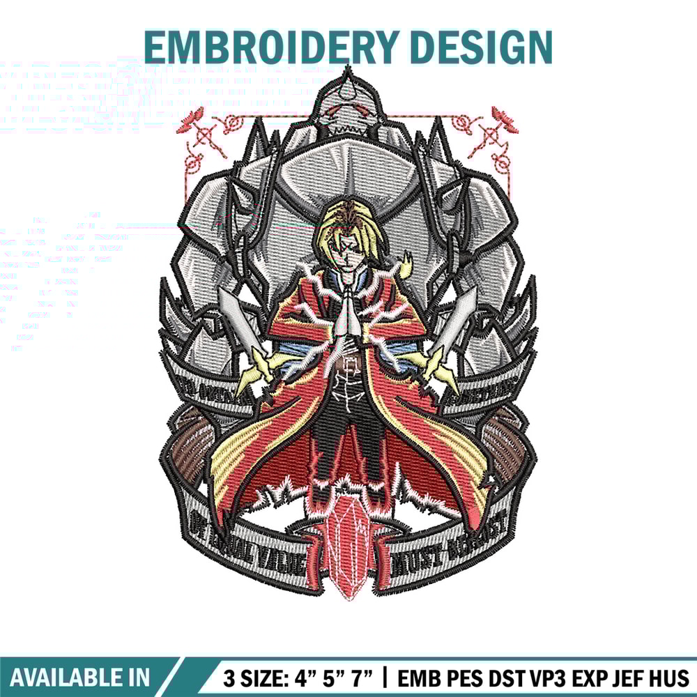 Full metal embroidery design, Full metal embroidery, Anime design, Embroidery shirt, Embroidery file, Digital download.jpg
