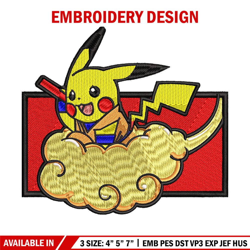 Goku Pikachu embroidery design, Pokemon embroidery, embroidery file, anime design, anime shirt, Digital download.jpg