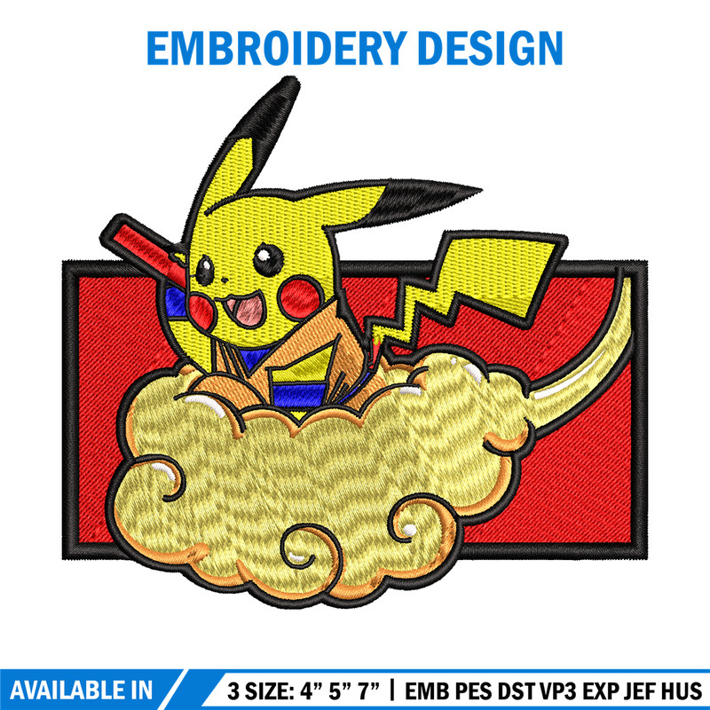 Goku Pikachu embroidery design, Pokemon embroidery, embroidery file, anime design, anime shirt, Digital download.jpg