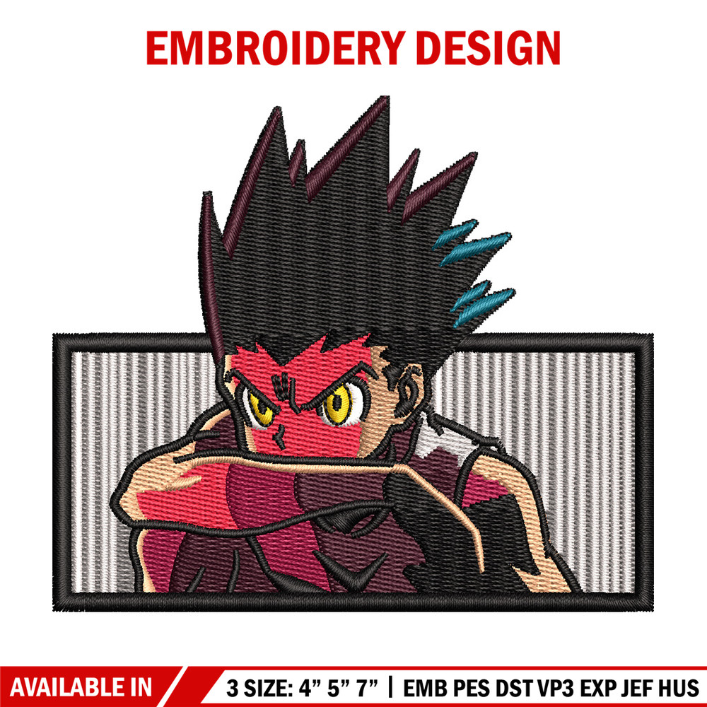 Gon rectangle embroidery design, Hxh embroidery, Anime design, Embroidery shirt, Embroidery file, Digital download.jpg