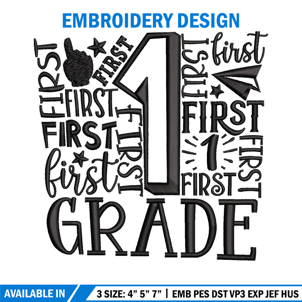 Grade 1 embroidery design, Logo embroidery, Embroidery file, Embroidery shirt, Emb design, Digital download.jpg