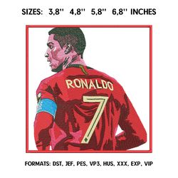 Ronaldo Embroidery Design File, Sport MMA Embroidery Design, Anime Pes Design Brother, UFC Embroidery Design
