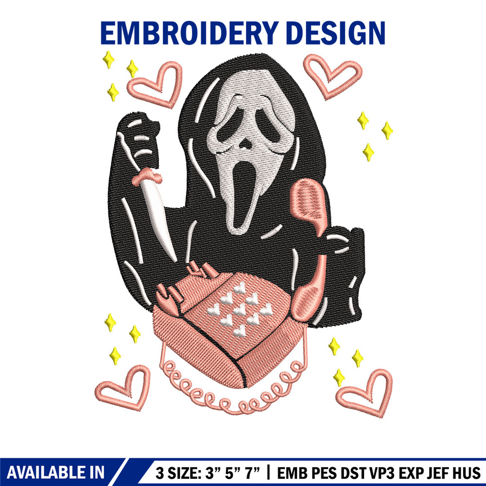 Ghost horror embroidery design, Ghost embroidery, Emb design, Embroidery shirt, Embroidery file, Digital download.jpg