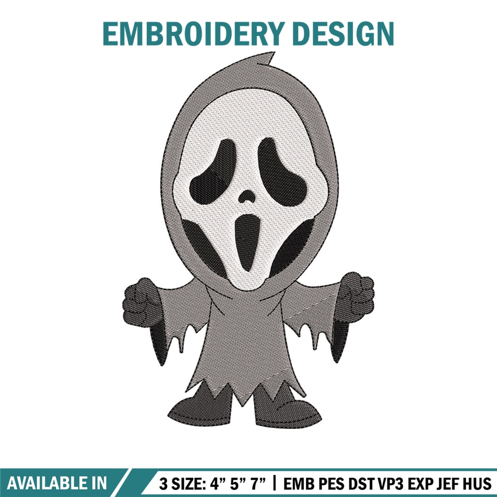 Ghost chibi embroidery design, Ghost embroidery, Emb design, Embroidery shirt, Embroidery file, Digital download.jpg