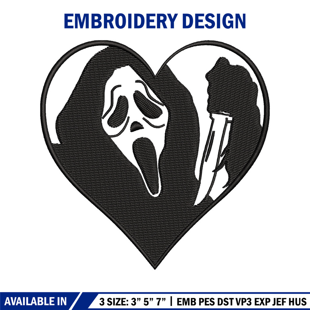 Ghostface Heart embroidery design, Ghostface Heart embroidery, logo design, embroidery file, Digital download..jpg