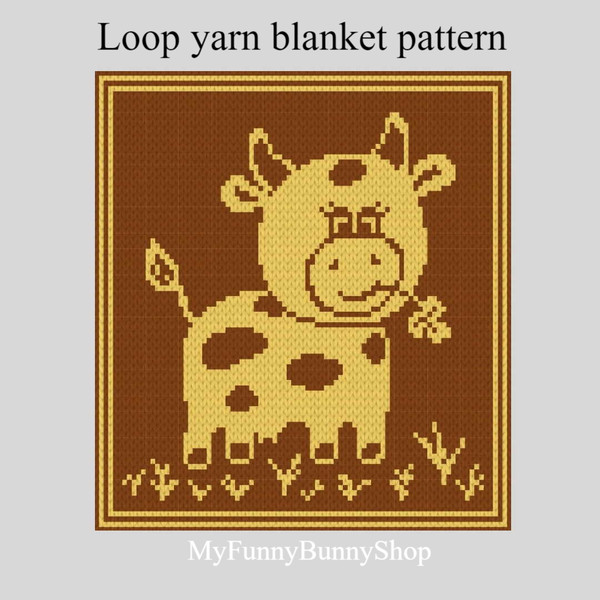 loop-yarn-finger-knitted-cow-blanket