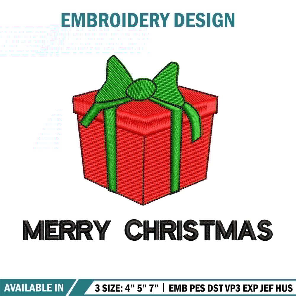 Gift chrismas embroidery design, Chrismas embroidery, Emb design, Embroidery shirt, Embroidery file, Digital download.jpg