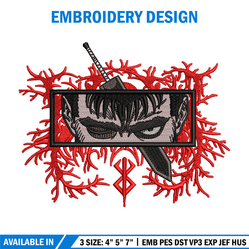 Guts eyes embroidery design, Berserk embroidery, Anime design, Embroidery shirt, Embroidery file, Digital download.jpg