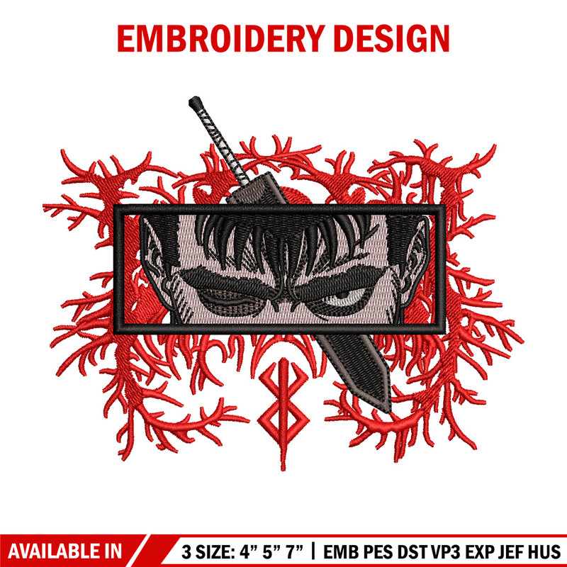 Guts eyes embroidery design, Berserk embroidery, Anime design, Embroidery shirt, Embroidery file, Digital download.jpg