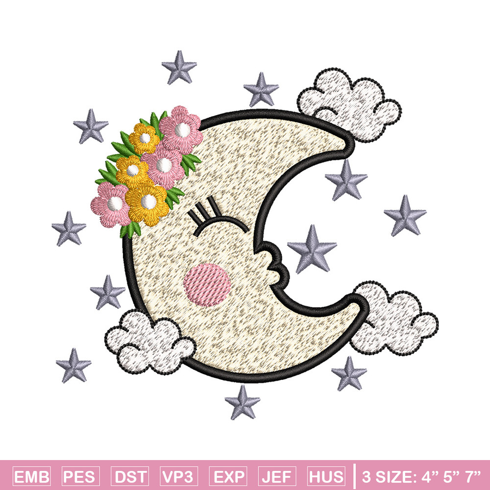 Moon cute embroidery design, Moon embroidery, Embroidery file, Embroidery shirt, Emb design, Digital download.jpg
