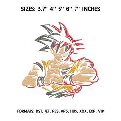 Son Goku Embroidery Design File, Dragon Ball Anime Embroidery Design, Anime Pes Design Brother, Machine embroidery file