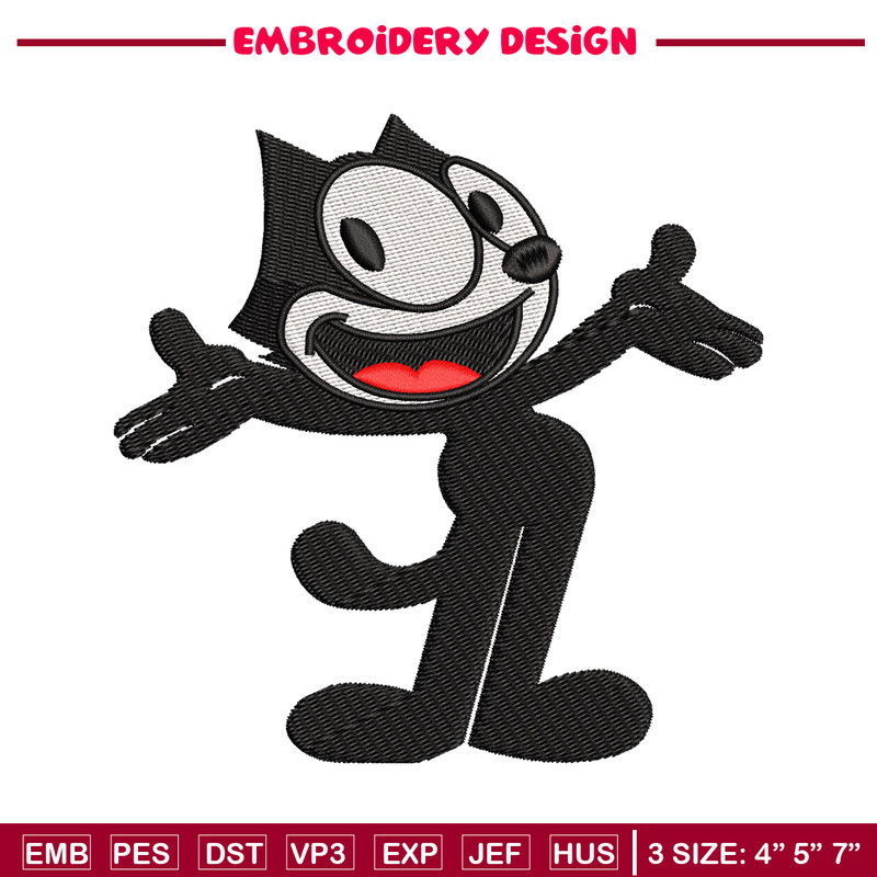 Felix the Cat embroidery design, Felix the Cat embroidery, cartoon design, embroidery file, logo shirt, Digital download.jpg