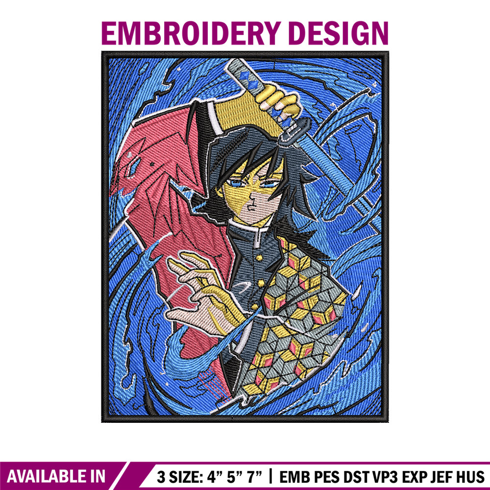 Giyu poster embroidery design, Giyu embroidery, Anime design, Embroidery shirt, Embroidery file, Digital download.jpg