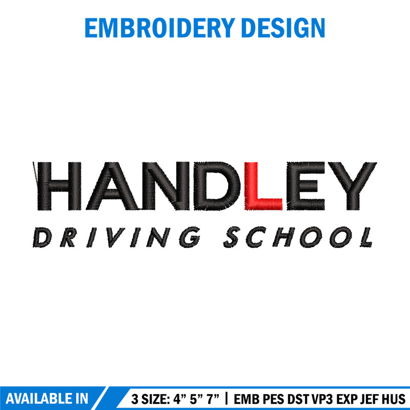 Handley Driving school logo embroidery design, logo embroidery, Embroidery file, logo design, Instant download.jpg