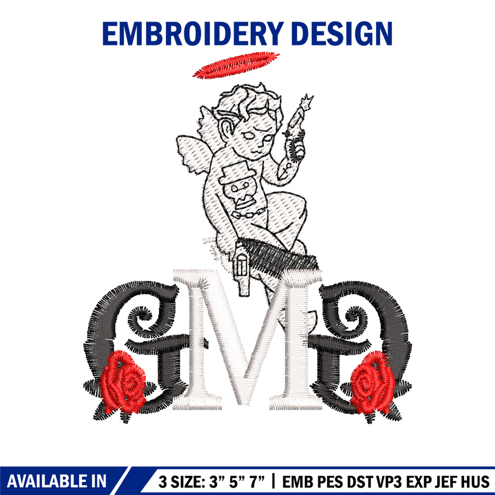 GMD Rose Logo embroidery design, GMD Rose embroidery, logo design, Embroidery file, logo shirt, Instant download..jpg