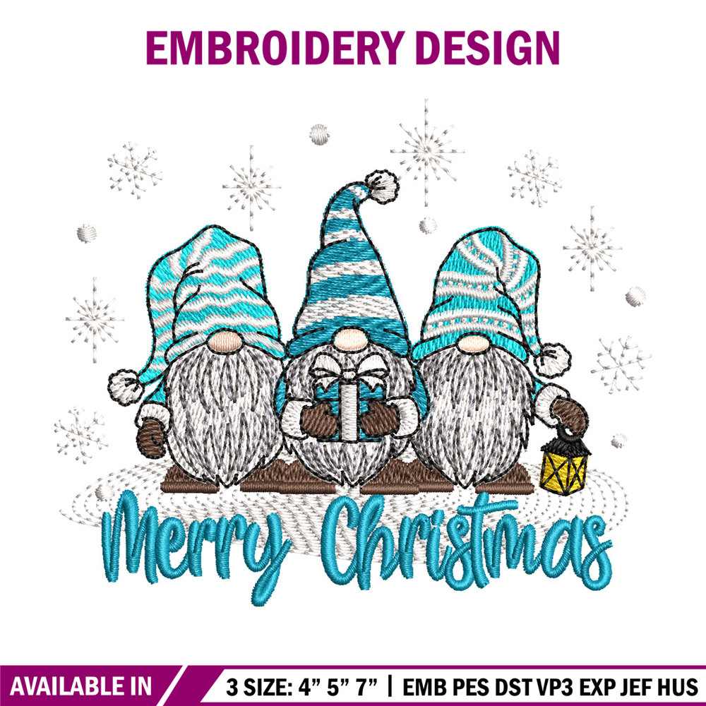 Gnomes embroidery design, Chrismas embroidery, Embroidery shirt, Embroidery file, Anime design, Digital download.jpg