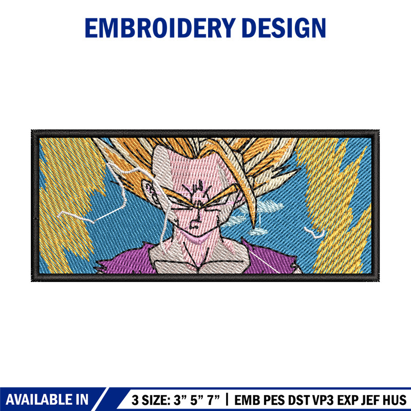 Gohan ssj embroidery design, Dragonball embroidery, Anime design, Embroidery shirt, Embroidery file,Digital download.jpg