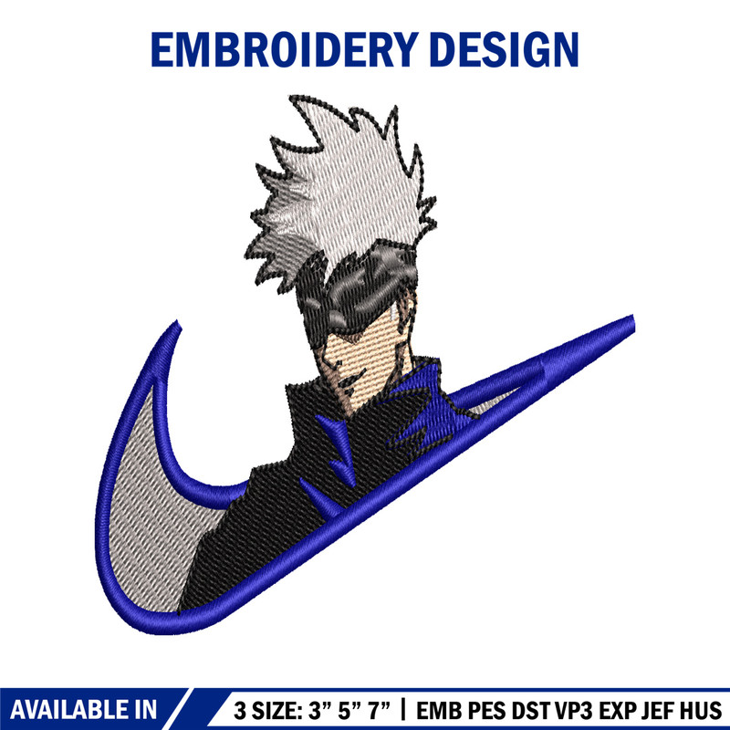 Gojo Satoru embroidery design, Jujutsu Kaisen embroidery, anime design, embroidery file, Logo shirt, Digital download.jpg
