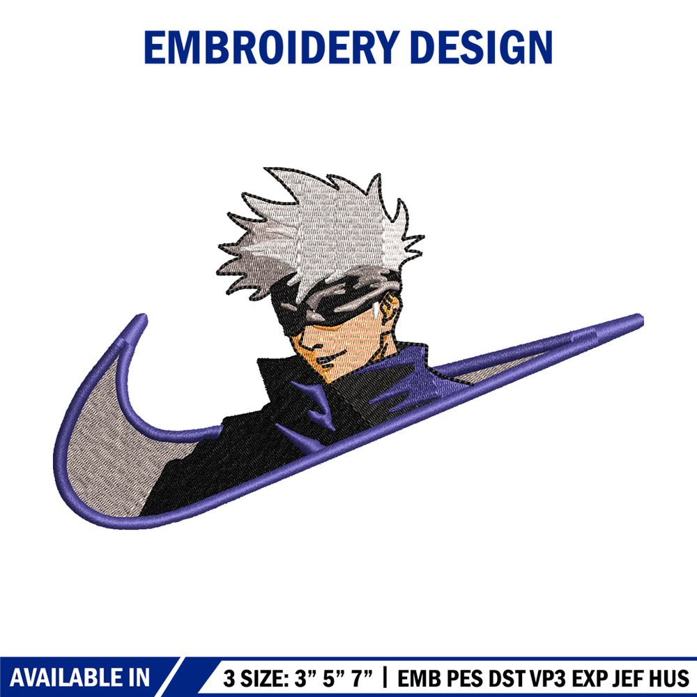 Gojo Satoru Nike embroidery design, Jujutsu Kaisen embroidery, nike design, anime design, anime shirt, Digital download.jpg