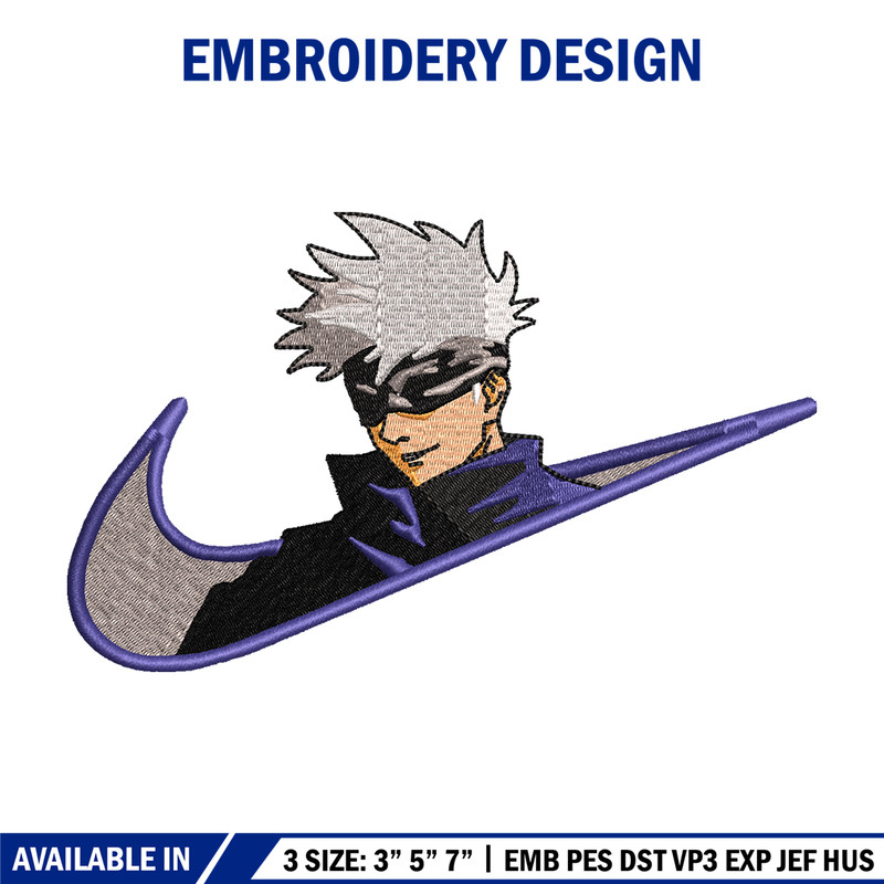 Gojo Satoru Nike embroidery design, Jujutsu Kaisen embroidery, nike design, anime design, anime shirt, Digital download.jpg
