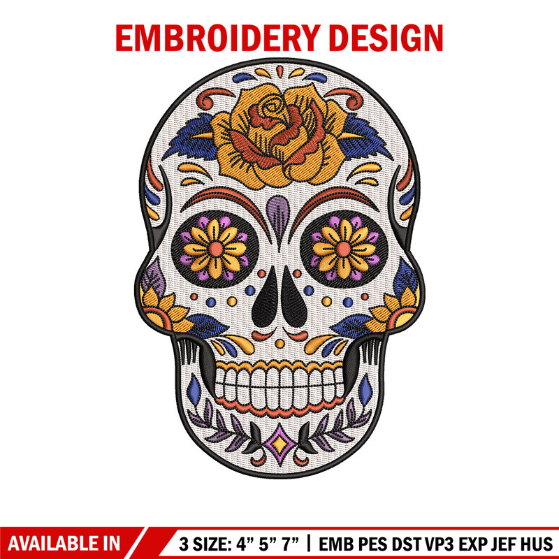 Head skull embroidery design, Skeleton embroidery, Emb design, Embroidery shirt, Embroidery file, Digital download.jpg