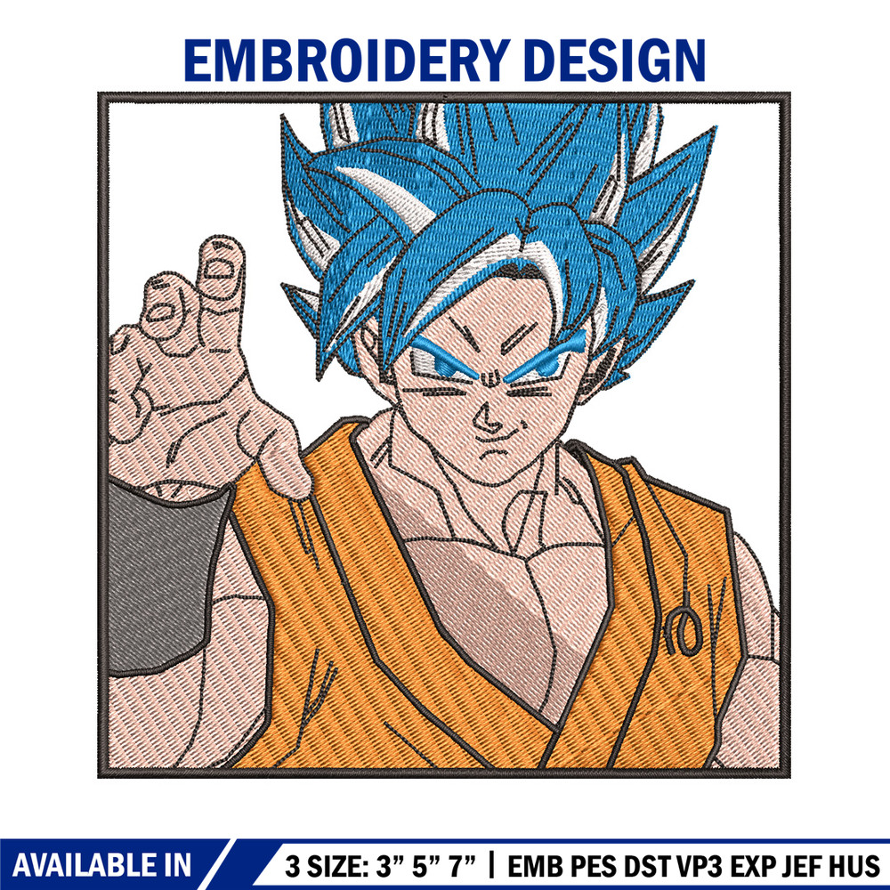 Goku blue embroidery design, Dragonball embroidery, Anime design, Embroidery shirt, Embroidery file,Digital download.jpg