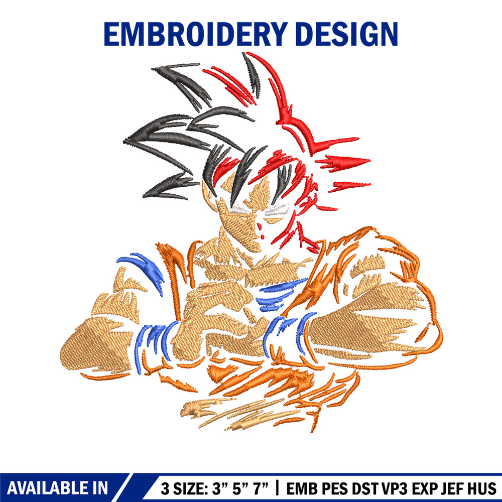 Goku embroidery design, Dragon ball embroidery, embroidery file, anime design, anime shirt, Digital download.jpg