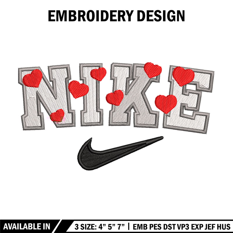 Heart nike embroidery design, Heart embroidery, Nike design, Embroidery shirt, Embroidery file,Digital download.jpg