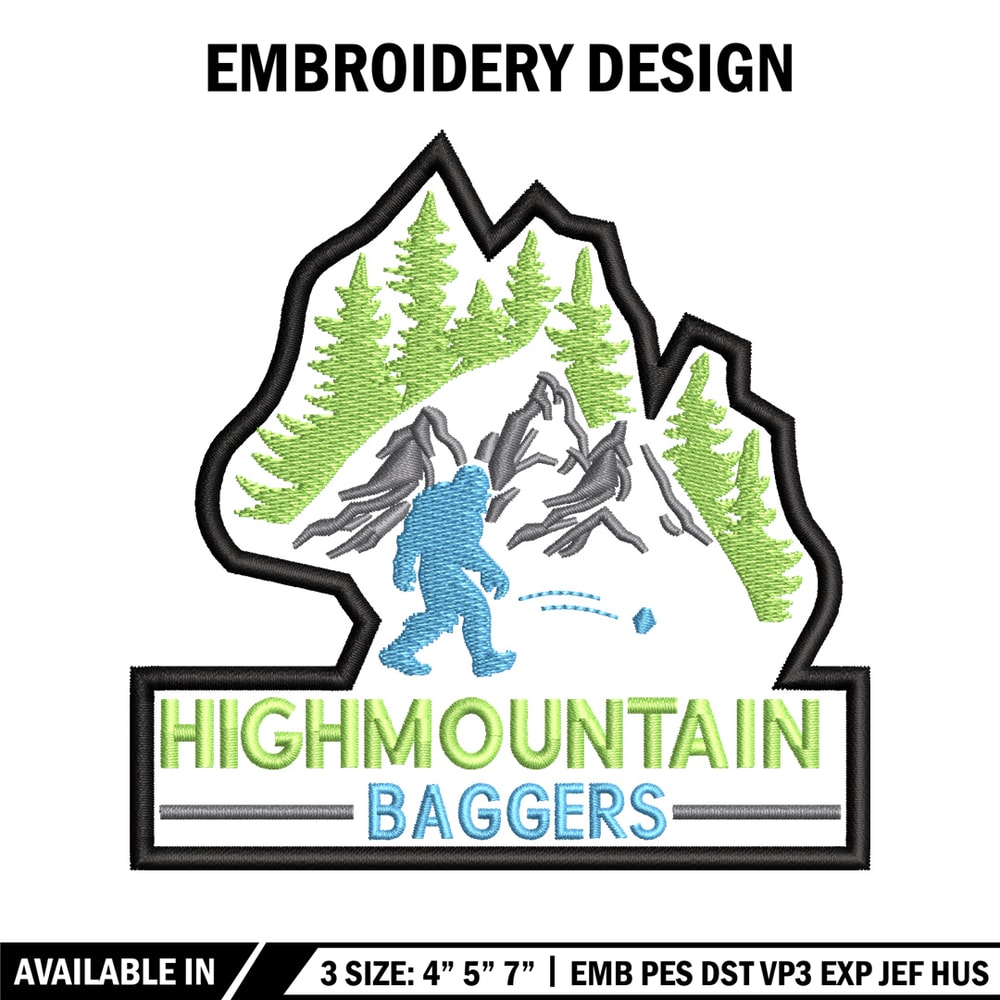High Mountain Baggers embroidery design, logo embroidery, logo design, embroidery file, logo shirt, Digital download..jpg