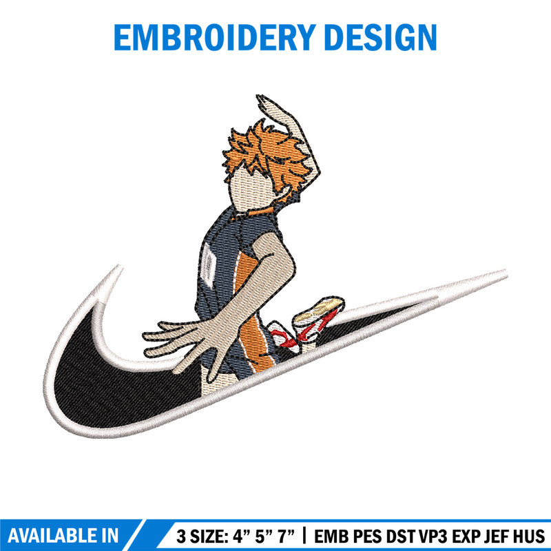 Hinata nike embroidery design, Haikyuu embroidery, Nike design, Embroidery shirt, Embroidery file, Digital download.jpg