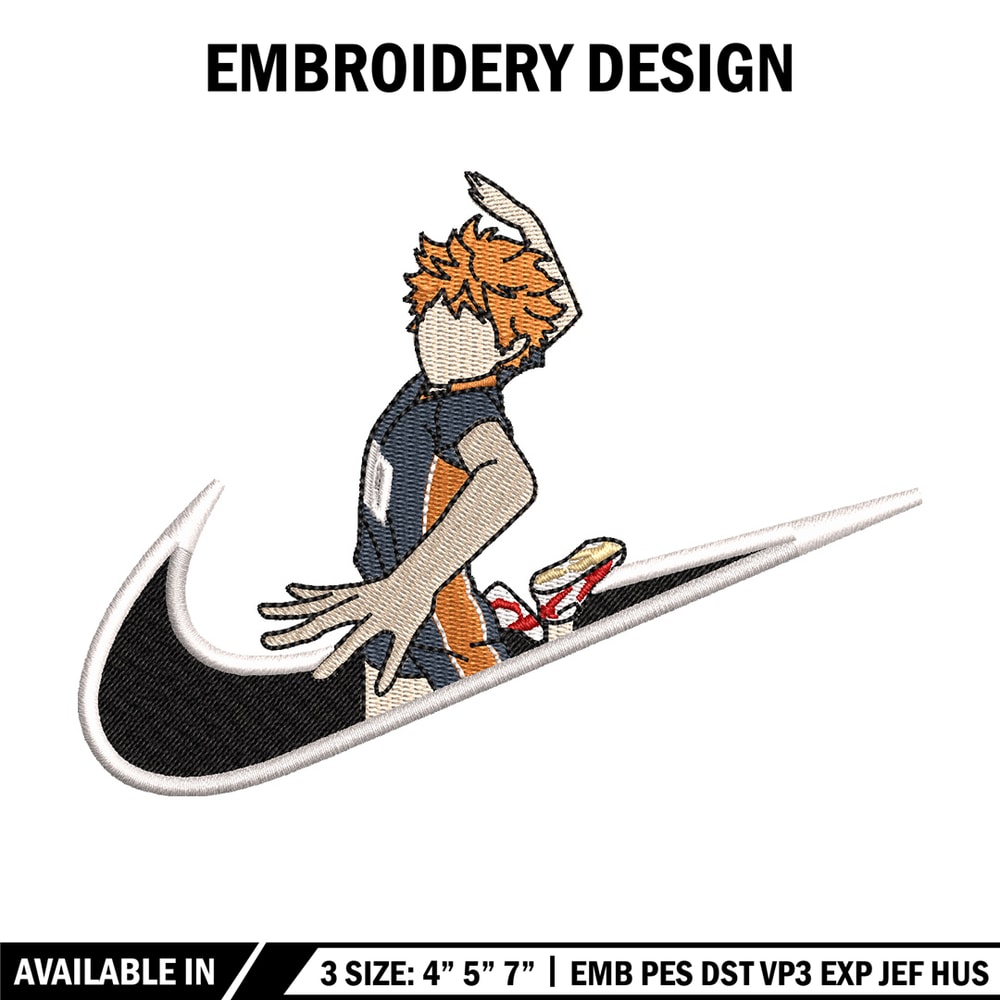 Hinata nike embroidery design, Haikyuu embroidery, Nike design, Embroidery shirt, Embroidery file, Digital download.jpg